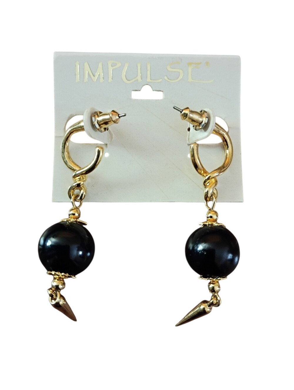 two tone drop earrings gold black